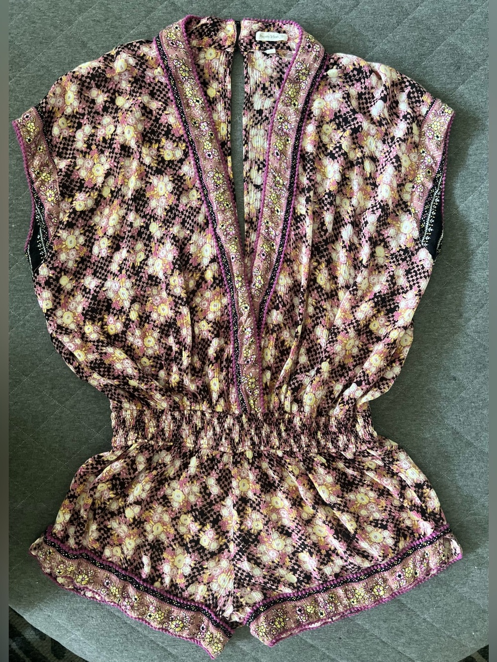 POUPETTE ST BARTH Small Amora Pink Fressia Romper Orig $250 Exc Cond - Picture 3 of 8